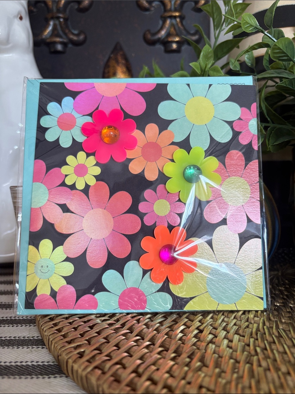 🆕Papyrus Colorful Daisies Blank Inside Greeting Card